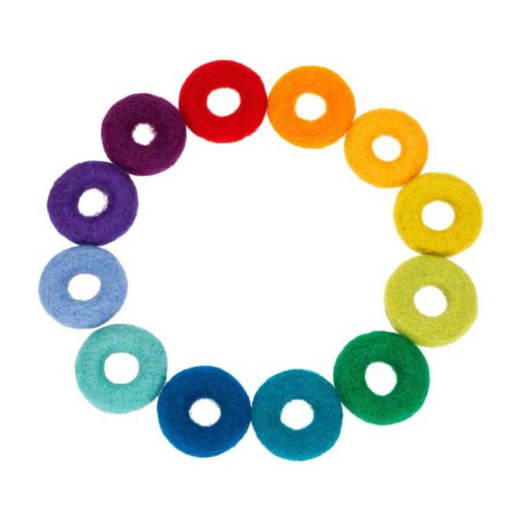 501-05_11 Filzbausteine „Regenbogen Donuts“ 12tlg. - 501 05 11