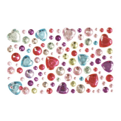 Glitzersteine zum Aufkleben „Herzen in Pastell“, 105tlg.