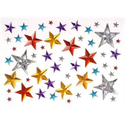 Glitzersteine zum Aufkleben "Sternchen", 50tlg.