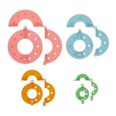 Bastelwerkzeug "Pompon-Maker", 8tlg. für 4 Größen