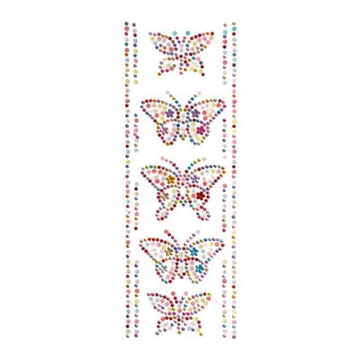 Glitzersticker „Bunte Schmetterlinge“ (5 Schmetterlinge, 10 Bordüren)