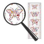 Glitzersticker „Bunte Schmetterlinge“ (5 Schmetterlinge, 10 Bordüren) - 600 48 1