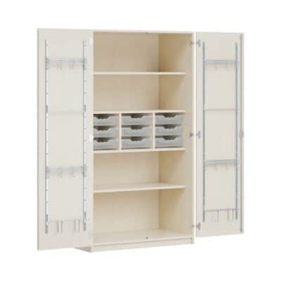 Musikschrank MOFF 4C, fahrbar, 2 verstellbare Böden, 9 Ergo Tray Boxen