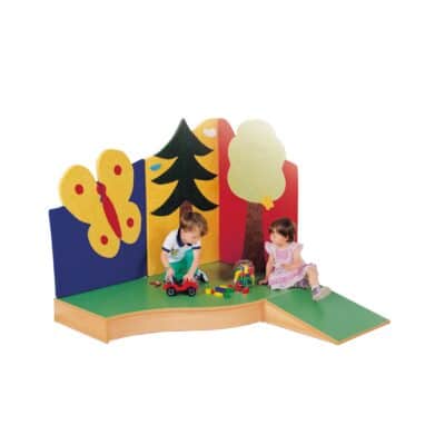 Podestwelle mit Rampe, mit Linoleum-Deckplatten