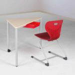 Pythagoras Dreiecktisch Vollkern „Powersurf“ mit Ergo Tray Box - Pythagoras Dreiecktisch Melamin mit Ergo Tray Box