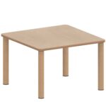 Quadrattisch ZALOTTI mit Schichtstoff, Massivholzbeine Ø 60 mm, Stellfuß - Quadrattisch