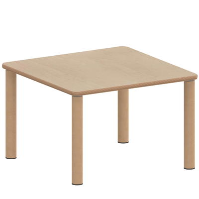 Quadrattisch ZALOTTI mit Schichtstoff, Massivholzbeine Ø 60 mm, Stellfuß