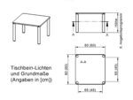 Quadrattisch ZALOTTI mit Schichtstoff, Massivholzbeine Ø 60 mm, Stellfuß - Quadrattisch2