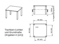 Quadrattisch ZALOTTI mit Linoleum, Stahlrohrbeine Ø 60 mm, Stellfuß – Bild 5