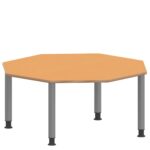 Achtecktisch ZALOTTI mit Linoleum, Stahlrohrbeine Ø 60 mm, höhenverstellbar - TIX6AE1250L4 3