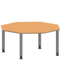 Achtecktisch ZALOTTI mit Linoleum, Stahlrohrbeine Ø 60 mm, höhenverstellbar – Bild 3