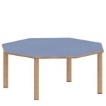 Achtecktisch ZALOTTI mit Linoleum, Massivholzbeine Ø 60 mm, Stellfuß - TIX6AE1256L1 3