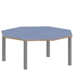Achtecktisch ZALOTTI mit Linoleum, Stahlrohrbeine Ø 60 mm, Stellfuß - TIX6AE1256L3 1