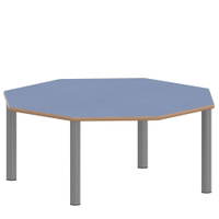 Achtecktisch ZALOTTI mit Linoleum, Stahlrohrbeine Ø 60 mm, Stellfuß – Bild 4