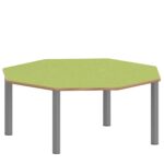 Achtecktisch ZALOTTI mit Linoleum, Stahlrohrbeine Ø 60 mm, Stellfuß - TIX6AE1256L3 3