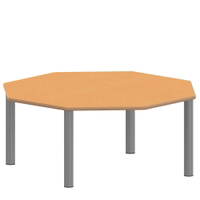 Achtecktisch ZALOTTI mit Linoleum, Stahlrohrbeine Ø 60 mm, Stellfuß