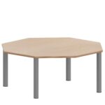 Achtecktisch ZALOTTI mit Schichtstoff, Stahlrohrbeine Ø 60 mm, Stellfuß - TIX6AE125KH3