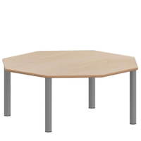 Achtecktisch ZALOTTI mit Schichtstoff, Stahlrohrbeine Ø 60 mm, Stellfuß