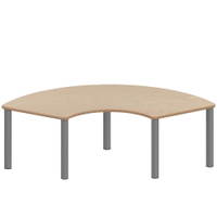 Drittelkreistisch ZALOTTI mit Schichtstoff, Stahlrohrbeine Ø 60 mm, Stellfuß