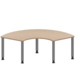 Drittelkreistisch ZALOTTI mit Schichtstoff, Stahlrohrbeine Ø 60 mm, höhenverstellbar - TIX6DK1766H4
