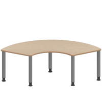 Drittelkreistisch ZALOTTI mit Schichtstoff, Stahlrohrbeine Ø 60 mm, höhenverstellbar