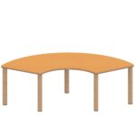 Drittelkreistisch ZALOTTI mit Linoleum, Massivholzbeine Ø 60 mm, Stellfuß - TIX6DK1766L1