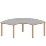 Drittelkreistisch ZALOTTI mit Linoleum, Massivholzbeine Ø 60 mm, Stellfuß - TIX6DK1766L1 2