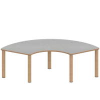 Drittelkreistisch ZALOTTI mit Linoleum, Massivholzbeine Ø 60 mm, Stellfuß – Bild 3
