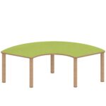 Drittelkreistisch ZALOTTI mit Linoleum, Massivholzbeine Ø 60 mm, Stellfuß - TIX6DK1766L1 3