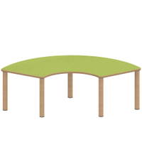 Drittelkreistisch ZALOTTI mit Linoleum, Massivholzbeine Ø 60 mm, Stellfuß – Bild 2