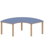 Drittelkreistisch ZALOTTI mit Linoleum, Massivholzbeine Ø 60 mm, Stellfuß - TIX6DK1766L1 4