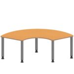 Drittelkreistisch ZALOTTI mit Linoleum, Stahlrohrbeine Ø 60 mm, höhenverstellbar - TIX6DK1766L4 1