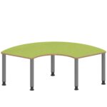 Drittelkreistisch ZALOTTI mit Linoleum, Stahlrohrbeine Ø 60 mm, höhenverstellbar - TIX6DK1766L4 2