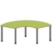 Drittelkreistisch ZALOTTI mit Linoleum, Stahlrohrbeine Ø 60 mm, höhenverstellbar – Bild 3