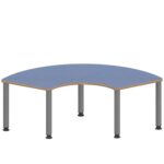 Drittelkreistisch ZALOTTI mit Linoleum, Stahlrohrbeine Ø 60 mm, höhenverstellbar - TIX6DK1766L4 3