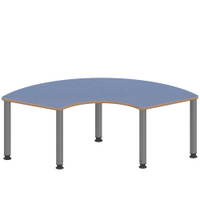 Drittelkreistisch ZALOTTI mit Linoleum, Stahlrohrbeine Ø 60 mm, höhenverstellbar – Bild 2