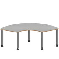 Drittelkreistisch ZALOTTI mit Linoleum, Stahlrohrbeine Ø 60 mm, höhenverstellbar – Bild 4