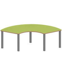 Drittelkreistisch ZALOTTI mit Linoleum, Stahlrohrbeine Ø 60 mm, Stellfuß – Bild 3