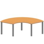 Drittelkreistisch ZALOTTI mit Linoleum, Stahlrohrbeine Ø 60 mm, Stellfuß - TIX6DK176KL3 2