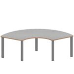 Drittelkreistisch ZALOTTI mit Linoleum, Stahlrohrbeine Ø 60 mm, Stellfuß - TIX6DK176KL3 3