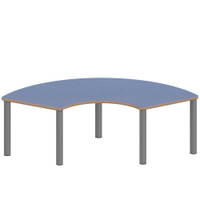 Drittelkreistisch ZALOTTI mit Linoleum, Stahlrohrbeine Ø 60 mm, Stellfuß – Bild 2
