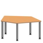 Fünfecktisch klein ZALOTTI mit Linoleum, Stahlrohrbeine Ø 60 mm, höhenverstellbar - TIX6FE1280L4 1