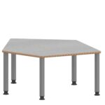 Fünfecktisch klein ZALOTTI mit Linoleum, Stahlrohrbeine Ø 60 mm, höhenverstellbar - TIX6FE1280L4 2