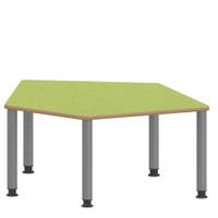 Fünfecktisch klein ZALOTTI mit Linoleum, Stahlrohrbeine Ø 60 mm, höhenverstellbar – Bild 4