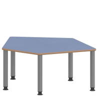 Fünfecktisch klein ZALOTTI mit Linoleum, Stahlrohrbeine Ø 60 mm, höhenverstellbar – Bild 3