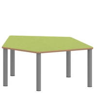 Fünfecktisch klein ZALOTTI mit Linoleum, Stahlrohrbeine Ø 60 mm, Stellfuß – Bild 2