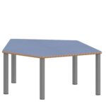 Fünfecktisch klein ZALOTTI mit Linoleum, Stahlrohrbeine Ø 60 mm, Stellfuß - TIX6FE128KL3 2
