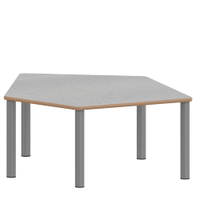 Fünfecktisch klein ZALOTTI mit Linoleum, Stahlrohrbeine Ø 60 mm, Stellfuß – Bild 3