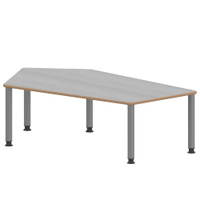 Fünfecktisch groß ZALOTTI mit Linoleum, Stahlrohrbeine Ø 60 mm, höhenverstellbar – Bild 2