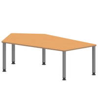 Fünfecktisch groß ZALOTTI mit Linoleum, Stahlrohrbeine Ø 60 mm, höhenverstellbar – Bild 4
